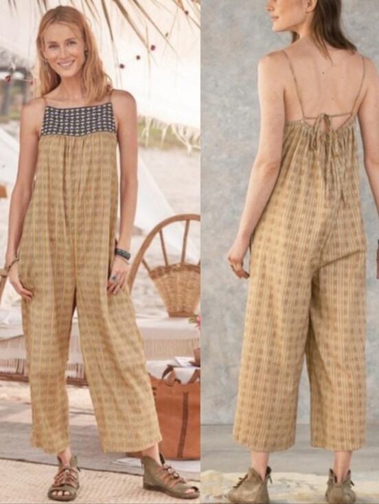 Sundance Pants - Sundance Yemi Tie Back Strap Vintage Inspired Wide Leg Jumpsuit